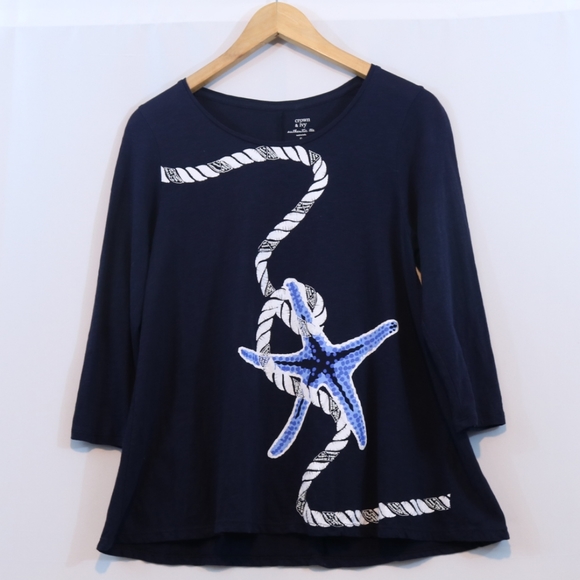 crown & ivy Tops - Crown & Ivy Graphic Print Beaded Starfish Top